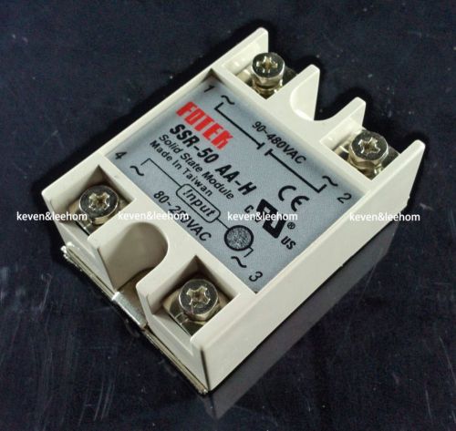 1pcs solid state relay SSR-50AA-H 50A 80-250VAC/24V-380VAC AC-AC