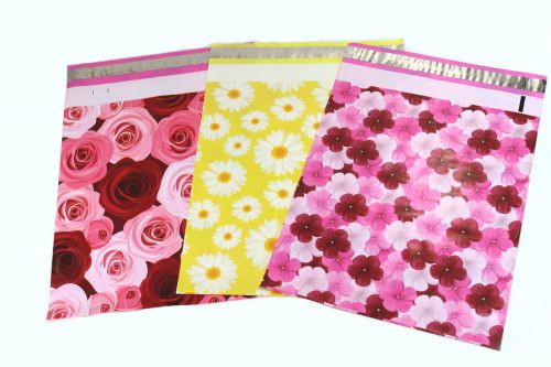 30 Combo Pack FLORAL POLY MAILERS, Glossy Design 10 each. 10 x 13 inches