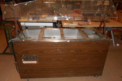 120v vollrath 60 rolling 4 well electric buffet heated table broken sneeze guard for sale