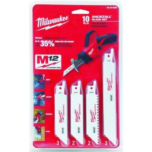 NEW MILWAUKEE 49-22-0220 10-PIECE GENERAL PURPOSE HACKZALL BLADE SET