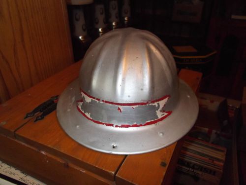 Full Brim BF McDonald Vintage Aluminum Metal Hard Hat With Leather Band &#034;L&#034;