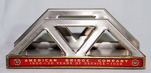 1950 american bridge company paperweight 50 years of service for sale
