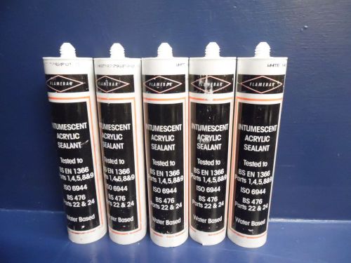 5 Pack Flamebar Intumescent Acrylic Sealant Water Based White BS EN 1366