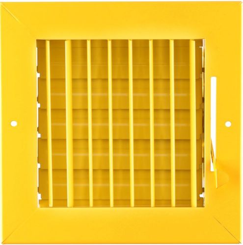 6w&#034; x 6h&#034; adjustable air supply diffuser - hvac vent duct cover grille [yellow] for sale