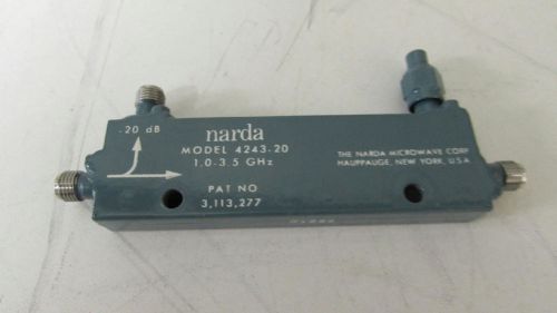 Narda 4243-20 1-3.5 GHz 20dB 50W Multi-Octive SMA RF Coaxial Directional Coupler