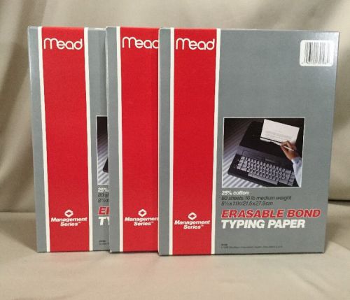 Mead Erasable Bond Typing  Copy Paper (3 Pks)16lb Medium Weight -25% Cotton 1988