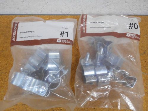 Spro connex 44100 conduit hanger #1 &amp; #0 new 2 bags of 5 hangers for sale