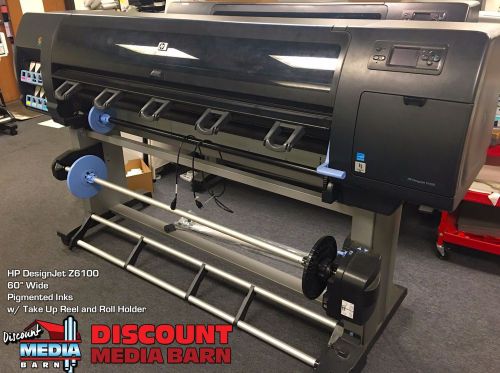 Hp designjet z6100 - 60&#034;-pigmented ink- q6652a-stand + take-up reel + inks for sale