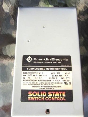 Franklin Electric Submersible Electric Control Box,1 HP, 230v, 1 ph,