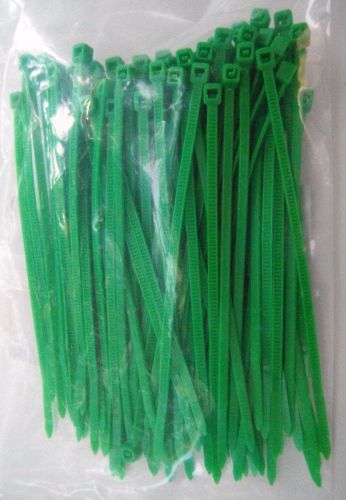 100 PCS 4&#034; inch 18 lbs. Green Cable Zip Nylon Wire Ties