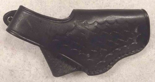 Bianchi Black Leather Basketweave Stub Nose Holster - Used - FREE SHIPPING