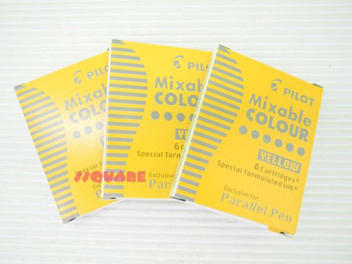 3 Boxes x Pilot Special Formulated Ink For Parallel Pen Fountain Pen, Yellow