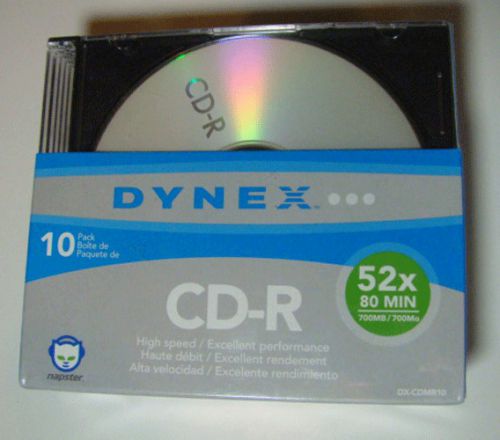 NEW Dynex CD-R 10 Pack 52X DX-CDMR10 NEW