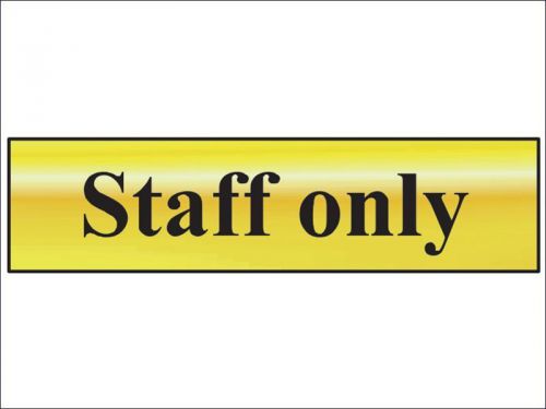 Scan - Staff Only - Polished Brass Effect 200 x 50mm