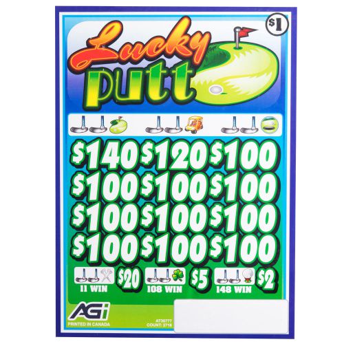 &#034;Lucky Putt&#034; 3 Window Pull Tab Tickets - 2716 Tickets per Deal - Payout $2316