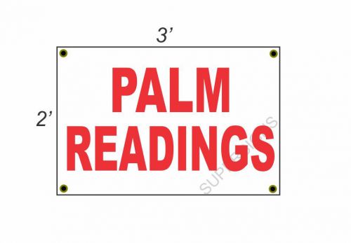 2x3 palm readings  red &amp; white banner sign new discount size &amp; price free ship for sale