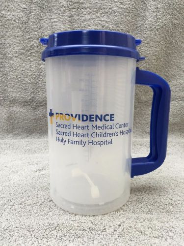 Whirley 32oz mug, New with Straw, Straw Cap, and Lid Clear &amp; Blue Providence