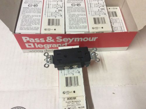 Pass &amp; Seymour Legrand 26352-BK Black Receptacle Brand New Box10 PCS