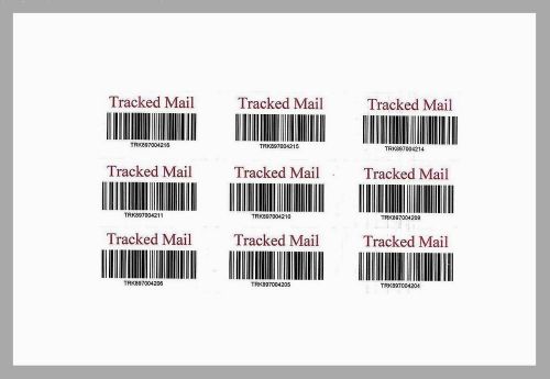 500+ Tracked Mail Postal stickers Bar Code Shipping Label for sellers