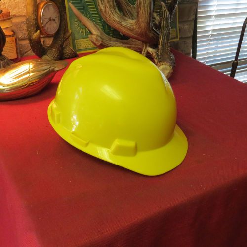 Msa v-gard cap style medium size class e, type 1 yellow safety helmet hard hat for sale
