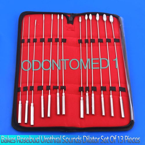 Bakes Rosebud Urethral Sounds Dilator Set of 13 Pieces