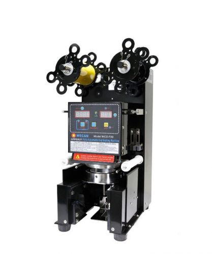 98mm Black 450W Fully Automatic Cup Sealing Machine Boba Tea Milk Coffee Bubble