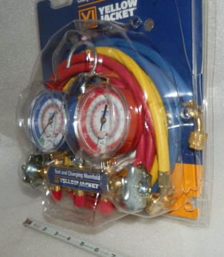 Test &amp; charging manifold gauges ritchie yellow jacket 42004 hvac refigerant  (t2 for sale