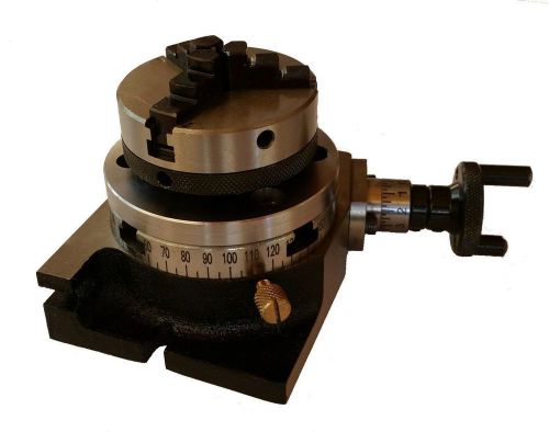 Rotary Table Horizontal &amp; Vertical 3&#034;/75mm + 3 Jaw 65mm Lathe Chuck for Milling
