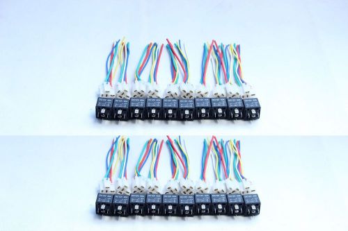 (20pcs) car auto 12v 12 volt dc 40a amp relay with socket 5 pin 5 wire for sale