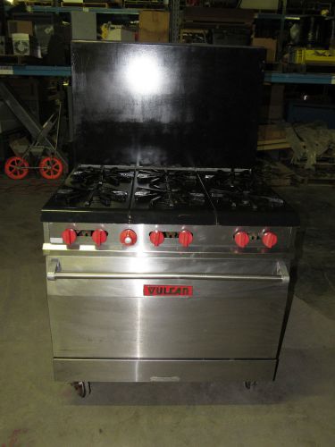 Vulcan commercial 36&#034; range 6 burner gas stove w/oven (we ship freight) *xlnt* for sale