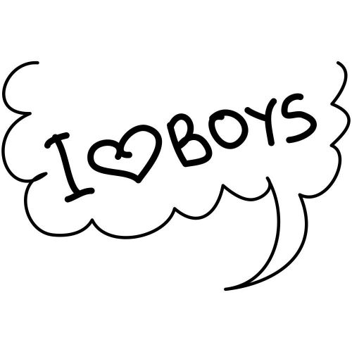 I HEART BOYS Craft Stamp - Funny Teen Girl Diary Stamps - Teenager Stamps