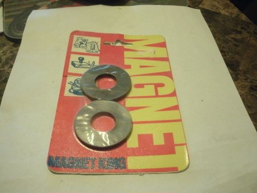 2 Large 1 3/4&#034;X1/8&#034; Strong Black Disc Ferrite Donut Magnets NEW OLD STOCK