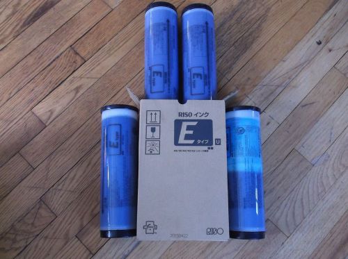 4 GENUINE Riso S7196 BLUE Duplicator Ink EZ390 EZ590 MZ790 MZ990 RZ390 RZ990