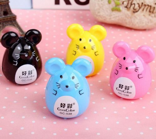 Fd1042 candy color cartoon mouse pencil sharpener school stationary ~random~ 1pc for sale