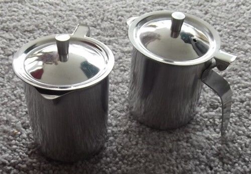 VINTAGE Halco Stainless Steel Creamers set of 2