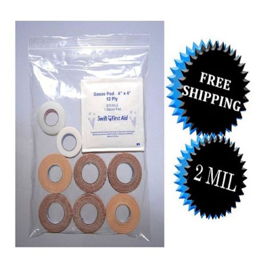 200 Pieces 2x12 Pharmacy Reclosable Plastic Poly Clear 2&#034;x12&#034; Bags