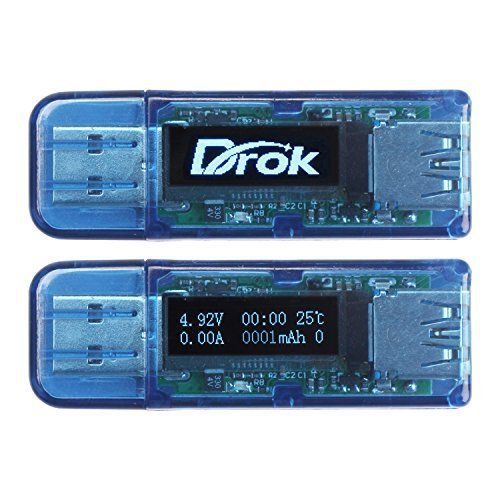 DROK® USB 3 0 Hub Protector Multi Tester, OLED Screen Pocket Digital Multimeter,