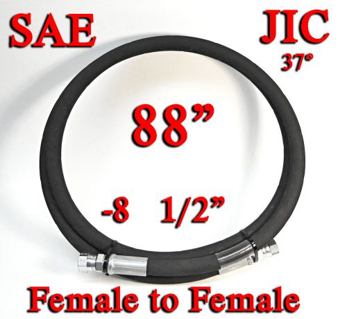 1-ez-flex 88&#034; parker 1/2&#034; -8 female jic straight 37-deg hydraulic hose 3000 psi for sale