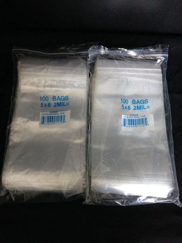 200 5x8 ziplock bags clear 2mil zip lock poly bag reclosable plastic bags 200 pc for sale