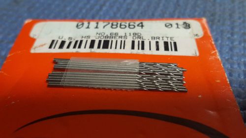 Hertel HSS Jobber Drill Bit #66 0.033&#034; 118° Bright Finish LOT OF 12