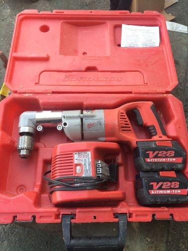 Milwaukee 1/2&#034; Right Angle Drill with Case &amp; 2 Batteries 0721-21 V28
