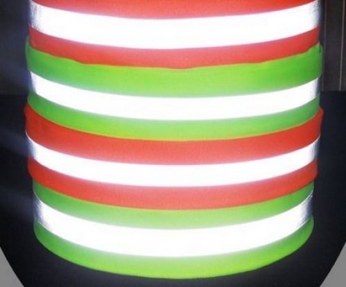 Safety Signs, Sew On Reflective Strip Tape,Lime Green Gray, 2 in. x 10ft Roll