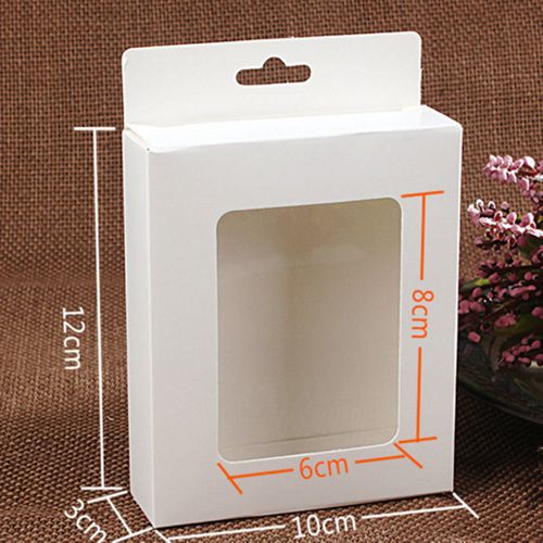 Paper Boxes PVC Window Hang Hole White Party Cardboard Retail Packaging Gift Box