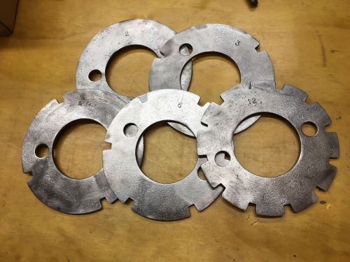 SET OF 5 INDEXING MASKING PLATES FOR SUPER SPACERS 6-3/4&#034; DIA.