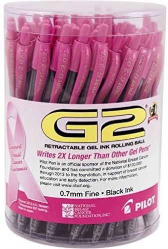 Pilot G2 Breast Cancer Awareness Pink Pens With Black Ink, Retractable Gel Fine