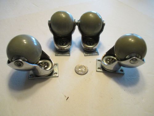 4 vtg all swivel wheels chrome casters rare aqua / green retro chair furniture for sale