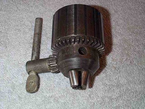 JACOBS CHUCK No. 3A DRILL CHUCK &amp; KEY - 1/8-5/8&#034; CAPACITY - VERY NICE !