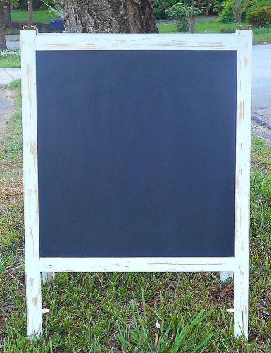 Large A Frame Chalkboard/Dry Erase Rustic White Wood Sidewalk Sign