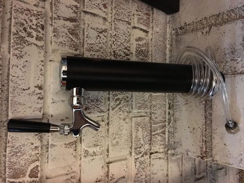 Single tap draft beer 2&#034; tower - black powder coat- bar pub kegerator keg faucet for sale