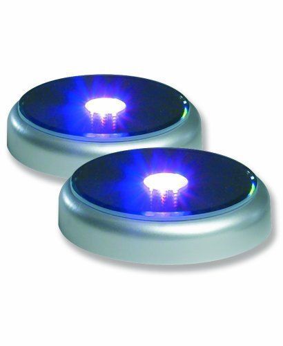 Pack Of 2 Merchandise Display Base Led Lighted Silver Mirrored Top Color Changin
